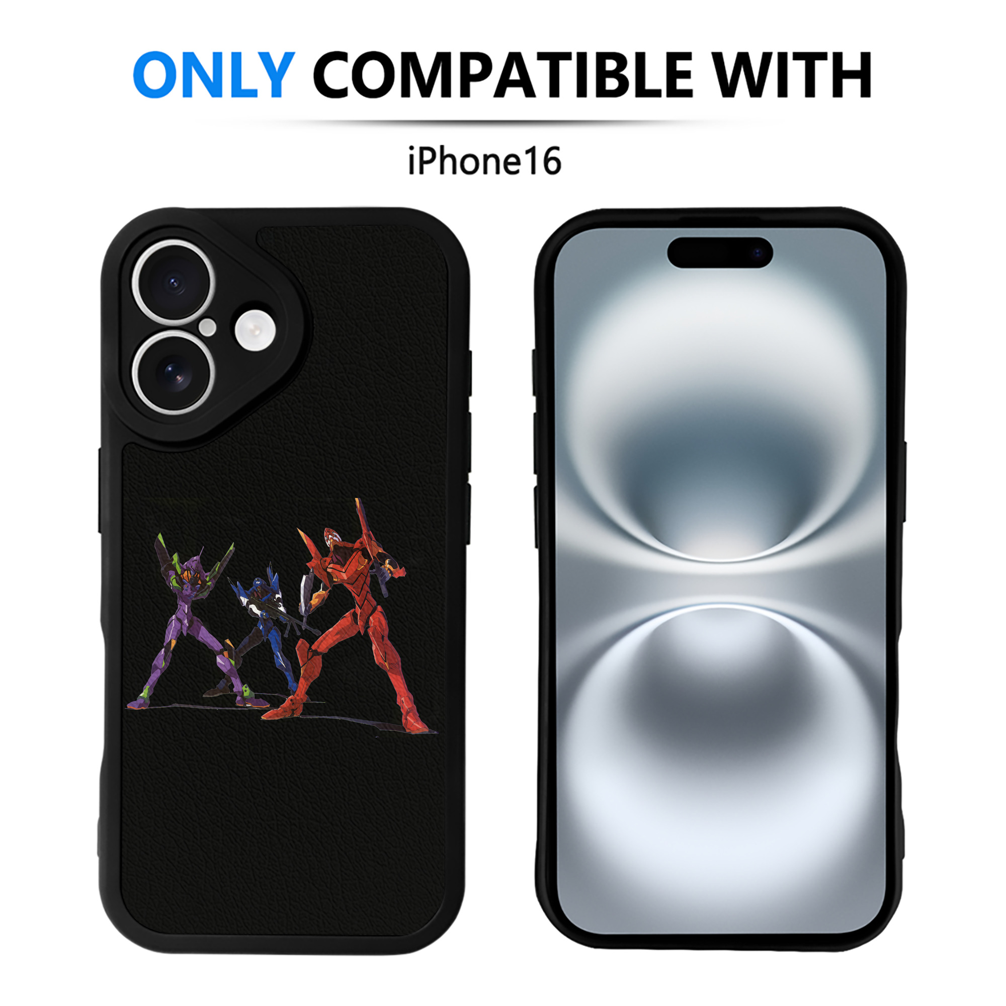 （画像用） EVA 新世紀エヴァンゲリオン 【iPhone 16シリーズ対応】シリコンスマホケース（レザー調） 材質：シリコン